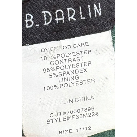 B Darlin Emerald Green Burnout Velvet Damask Sleeveless Cocktail Mini Dress - Picture 13 of 15